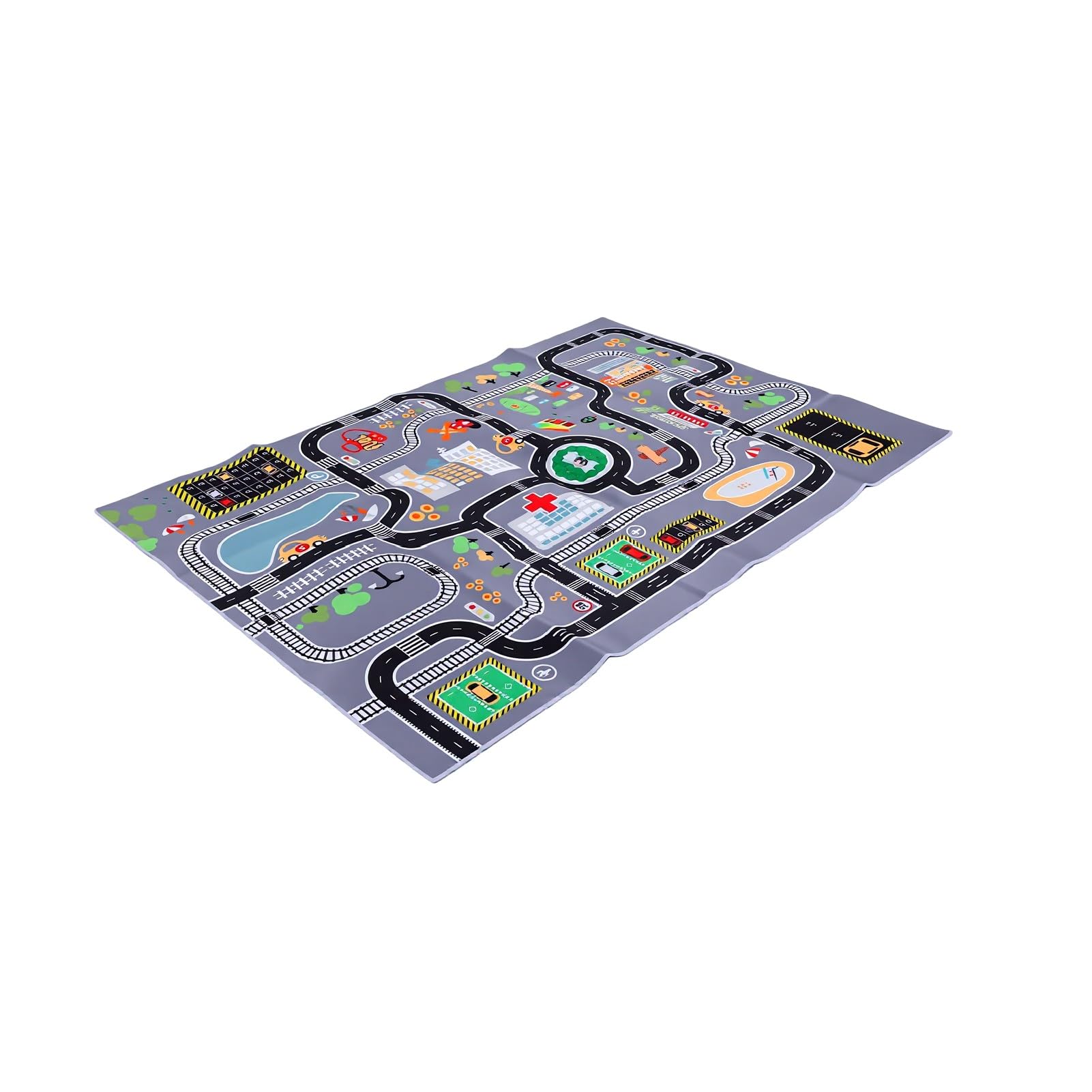 Tapis éducatif City Road Tapis de Jeu en Velours Doux pour Enfants 55,12 X 78,74 Pouces Aire de Jeu Intérieure (Style 3)