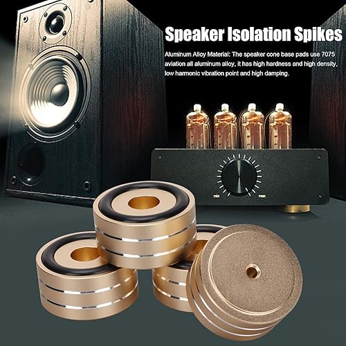 Miniatura 2 de Yunseity 4 piezas de altavoces de 1.575 x 0.787 in, soportes de aislamiento de pies con anillos de goma antideslizantes, soportes de picos de
