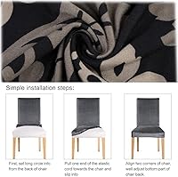 Vista 3 de SearchI Juego de 6 fundas impermeables para sillas Parsons de comedor, fundas elásticas para sillas Parsons extraíbles y lavables, fundas