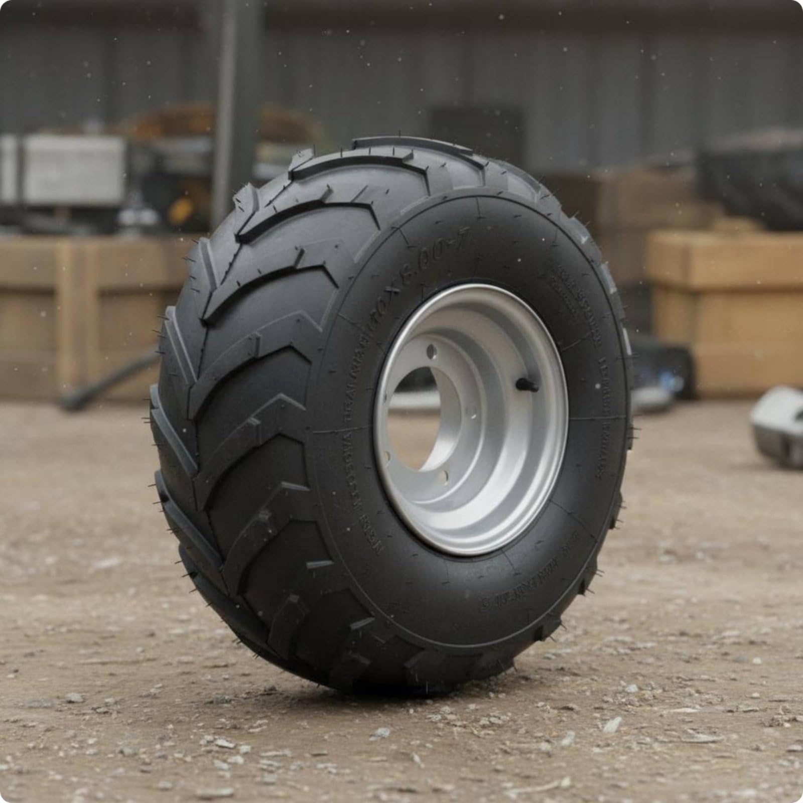 rockible Pneumatico Fuoristrada Go Kart Ruota con Cerchio Assemblata Aderenza Controllo Struttura Tubeless Affidabile Acciaio Solido E Gomma Adatto a Sabbia, Cerchio Nero A Tre Fori