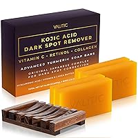 Vista 8 de VALITIC Barras de jabón eliminadoras de manchas oscuras con ácido kójico con vitamina C, retinol, colágeno, cúrcuma - Complejo japonés original