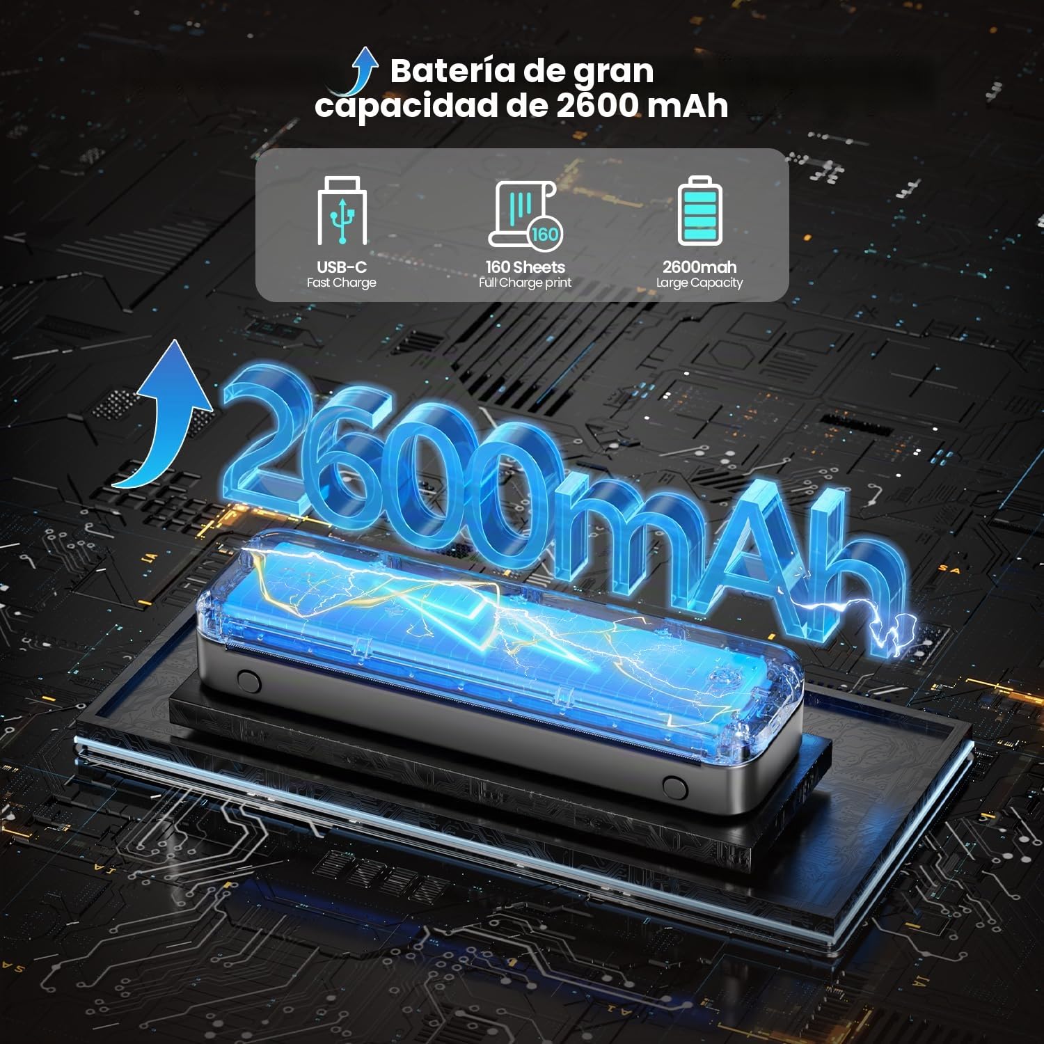 Phomemo M834 Impresora Termica A4, Impresora Portatil Inalambrica, Conexión de Smartphone por Bluetooth, Admite Papel Térmico A4, con Maletín de Transporte y 4 Rollos de Papel Térmico, Negro
