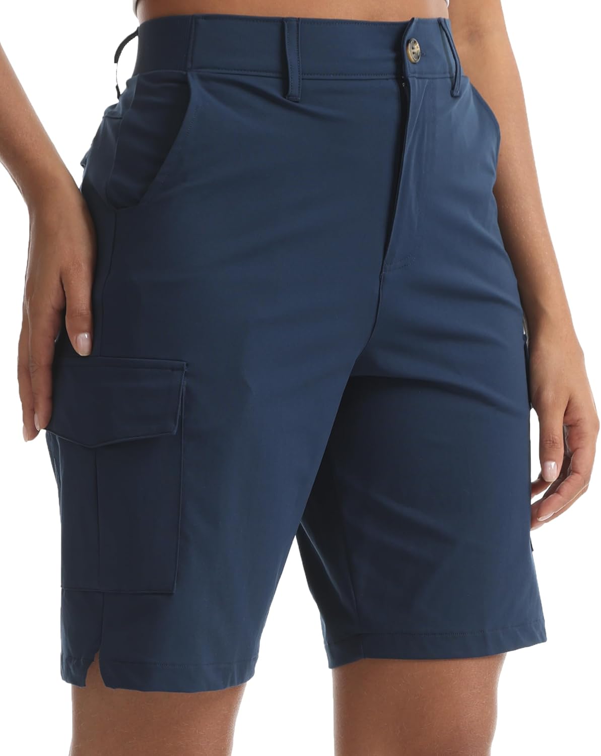 Kcutteyg Women's Lightweight Hiking Cargo Shorts with Pockets-8" Inseam Water Resistant Athletic Shorts for Golf Casual - Image 4