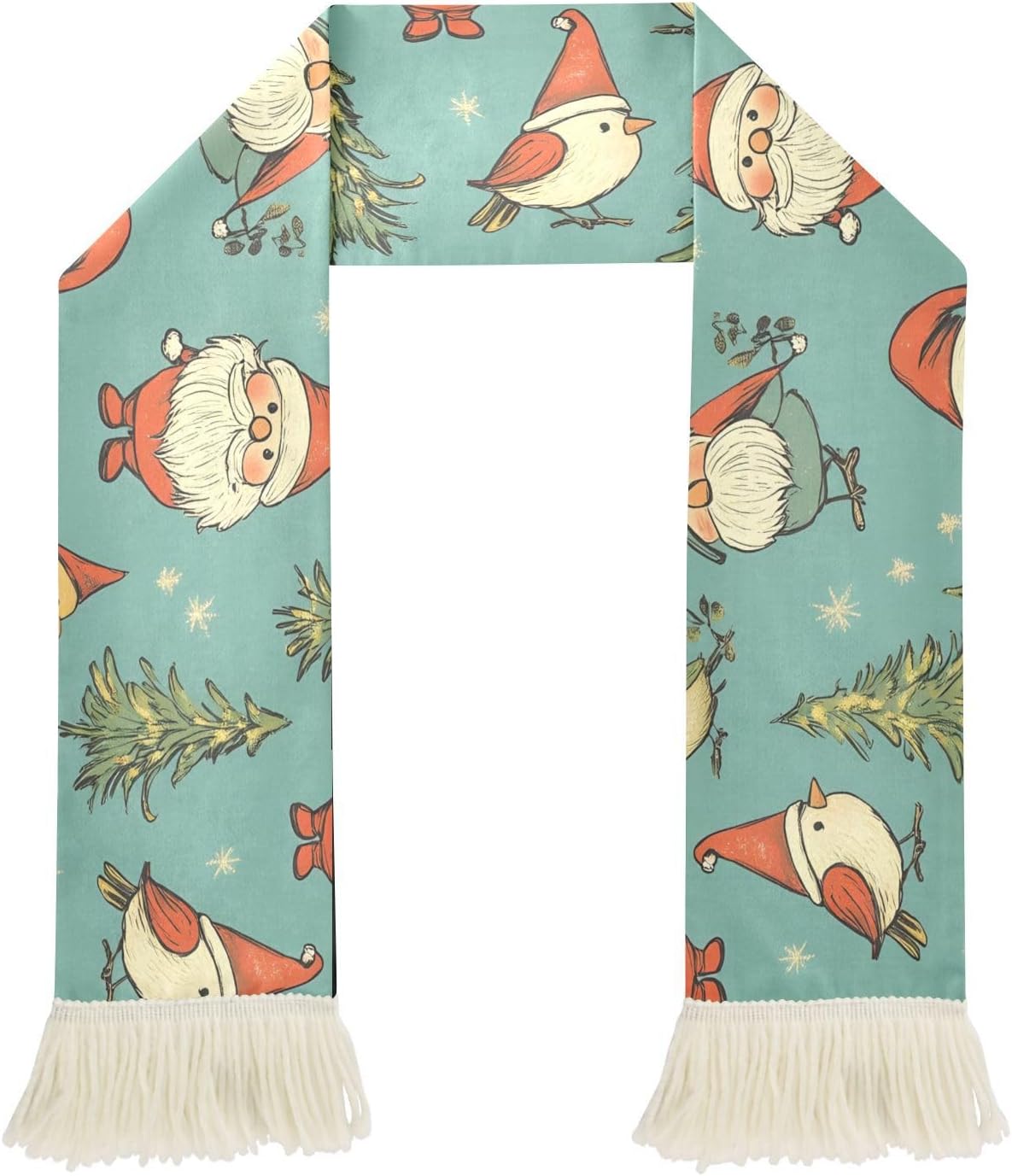 CHIFIGNO Gnomes Birds Green Sports Fan Scarf, Polyester Cheer Scarf, Soft Quick Dry Stadium Accessory for Match Days and Team Events