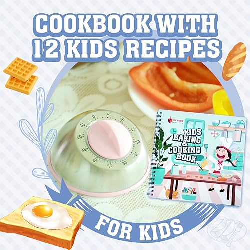 Miniatura 6 de JoyTown - Juego de cocina y hornear para niños con estuche de almacenamiento, suministros completos de cocina para el chef junior con libro de