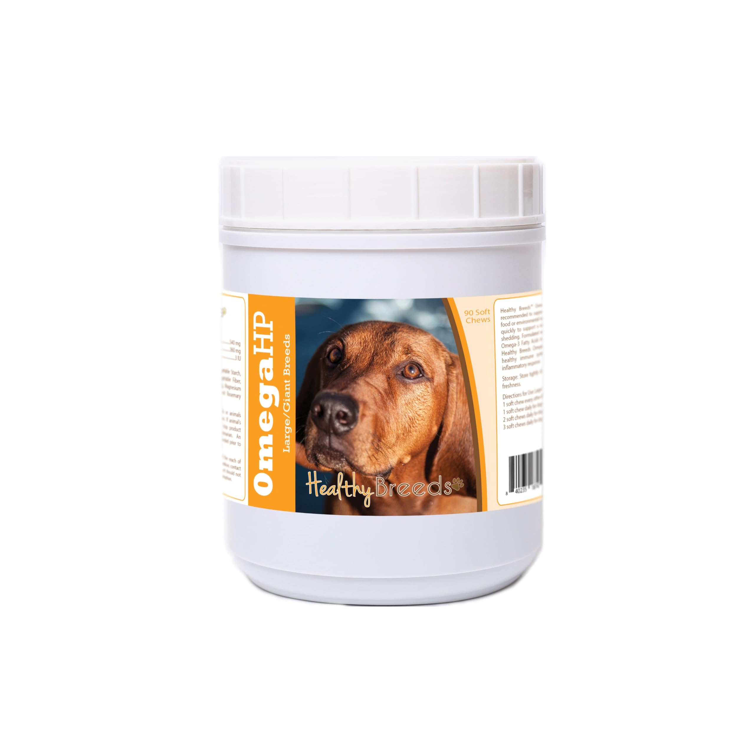 Healthy Breeds Redbone Coonhound Omega HP Fatty Acid Skin and Coat Support Soft Chews 90 Count
