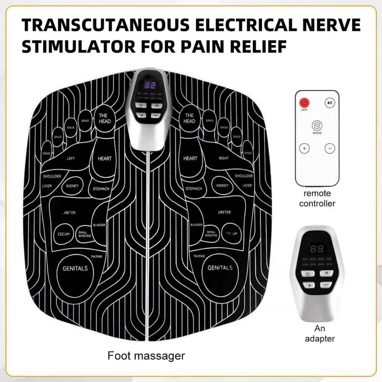 EMS Foot Stimulator (HK701A),Transcutaneous Electrical Nerve Stimulator for Pain Relief,EMS Foot Massager for Stimulate Healthy Muscles,Improve and facilitate Muscle Performance, Stimulator Muscles.