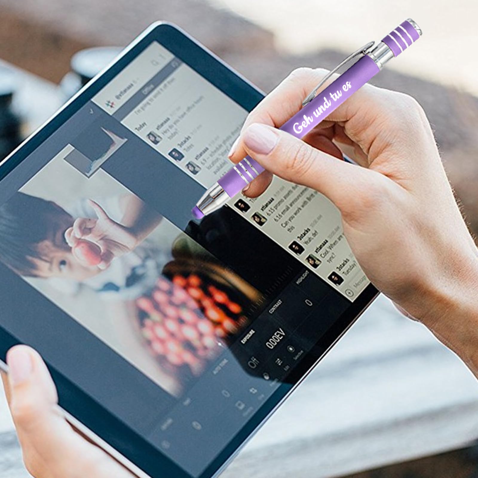 Personalisierter mehrfarbiger Kugelschreiber, benutzerdefinierter Soft-Touch-Kugelschreiber mit Stylus, personalisierter Namensstift aus Metall für Büro, Geschäft, Schule, schwarze Tinte - 36Stück