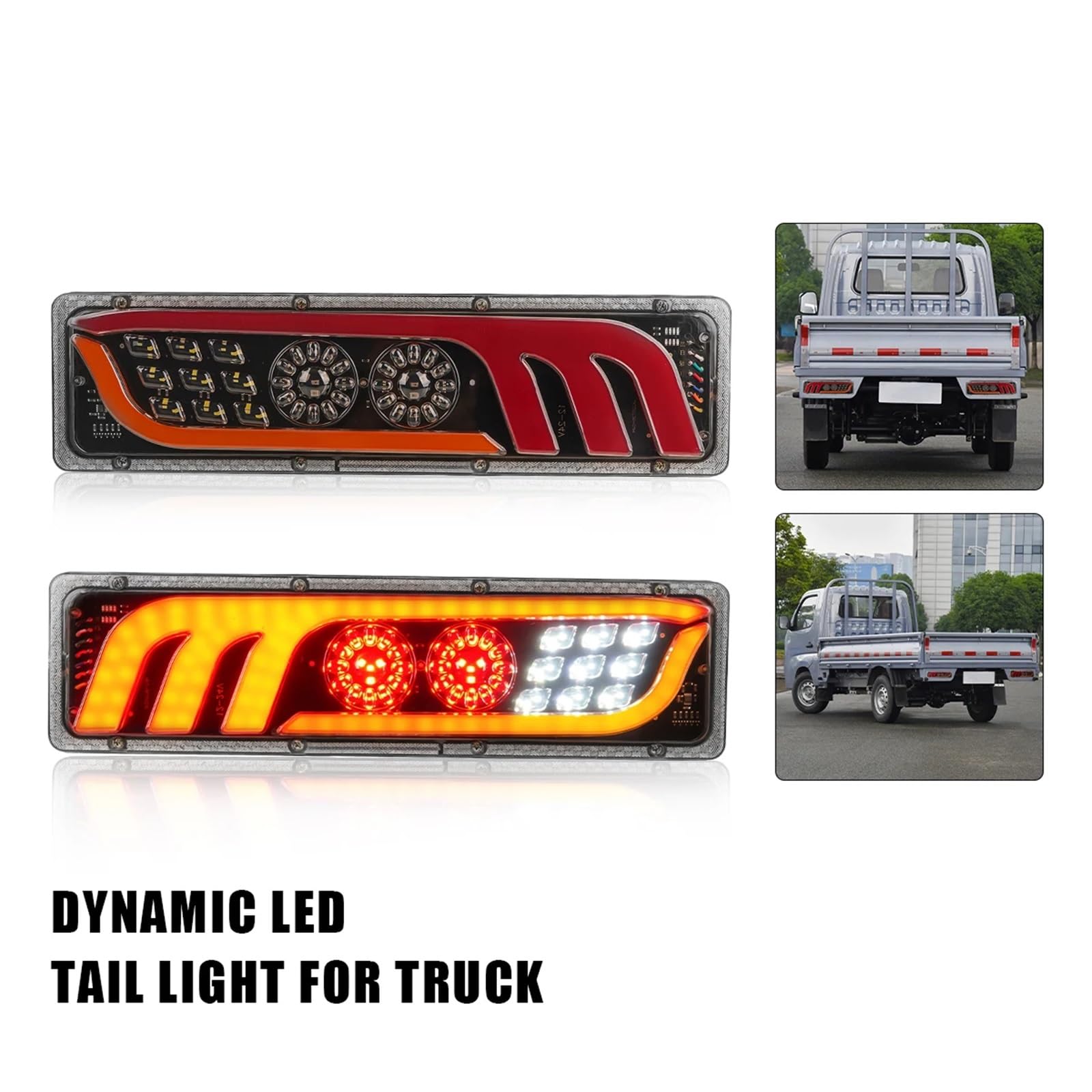 Halogen światła 46CM LED Tylna lampa tylna Stop Cofanie Caravan Van Lampa Hamulec Cofanie Ruch Przeciwmgielny Wodoodporna 12-24V(2PCS 46cm)