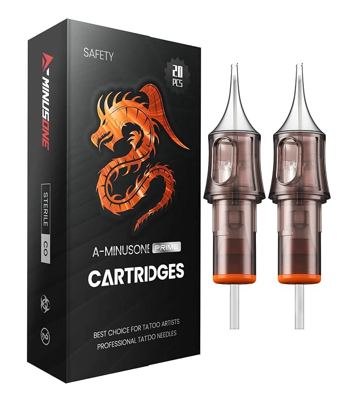 A-minusone Cartuchos de Agulhas para Tatuagem 1207RL #12 Round Liner com Membrana para Caneta de Tatuagem, Pacote com 20