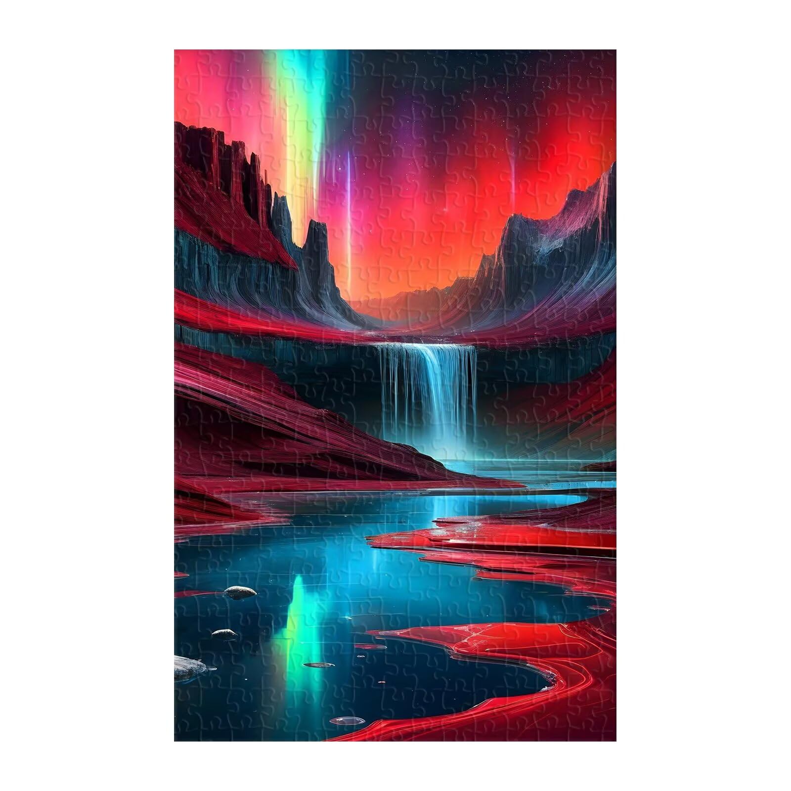 Puzzle 1200 Pezzi, Cascata Aurora Puzzles, Puzzle Impossibile Gioco Logici Sfida Difficile Puzzles 1200 Pezzi per Adulti
