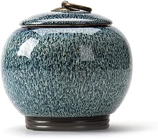 Handgemaakte keramische huisdierurn blauw voor kleine dieren