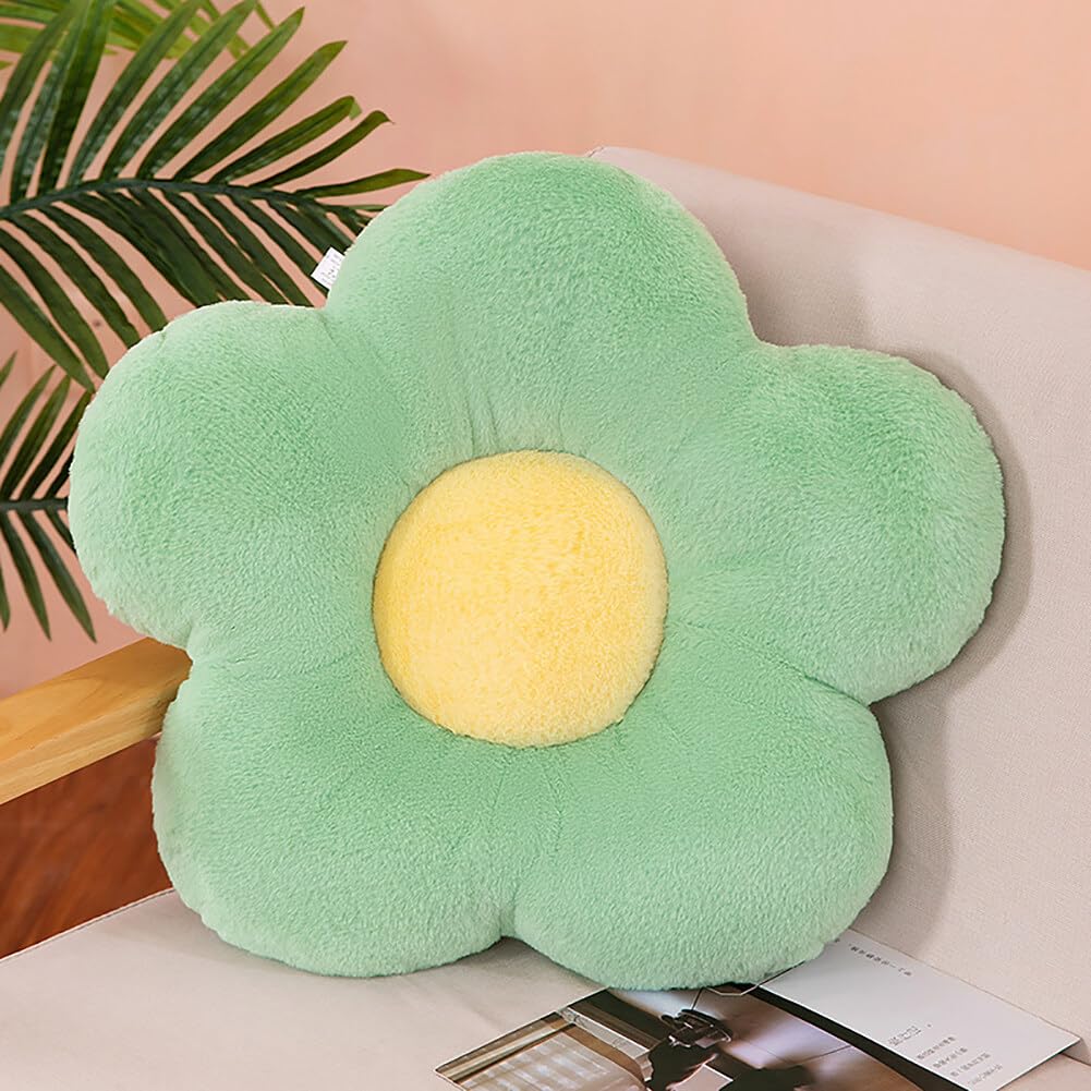 Flower Plush Throw Pillows, Flower Floor Pillow Seating Cushion Toy for Reading, Room, Watching TV, Super Soft Cute Daisy Throw Pillow Office Chair Cushion (19.7