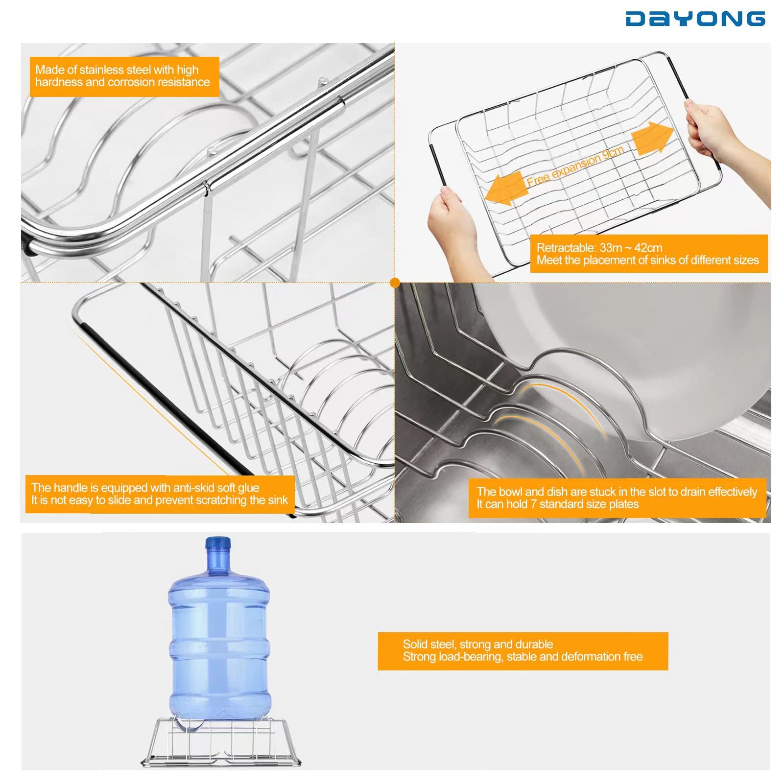 Buy DAYONG Expandable Dish Drying Rack,Adjustable Dish Drainer,Over