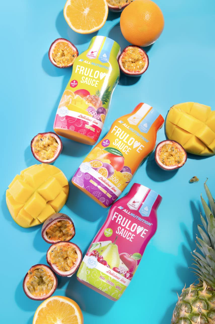 ALLNUTRITION Sweet Sauce - Sauce pour Desserts - Sirops Hypocaloriques - Dessert Nutritionnel - Faible en Calories - Collations Saines - 500 ml - Mango & Passion Fruit