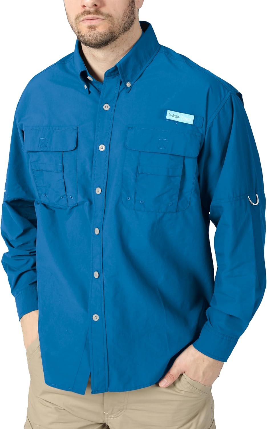 Mens Fishing Shirts Long Sleeve UV UPF 50+ Sun Protection Breathable Waterproof Quick - Dry Hiking Camping