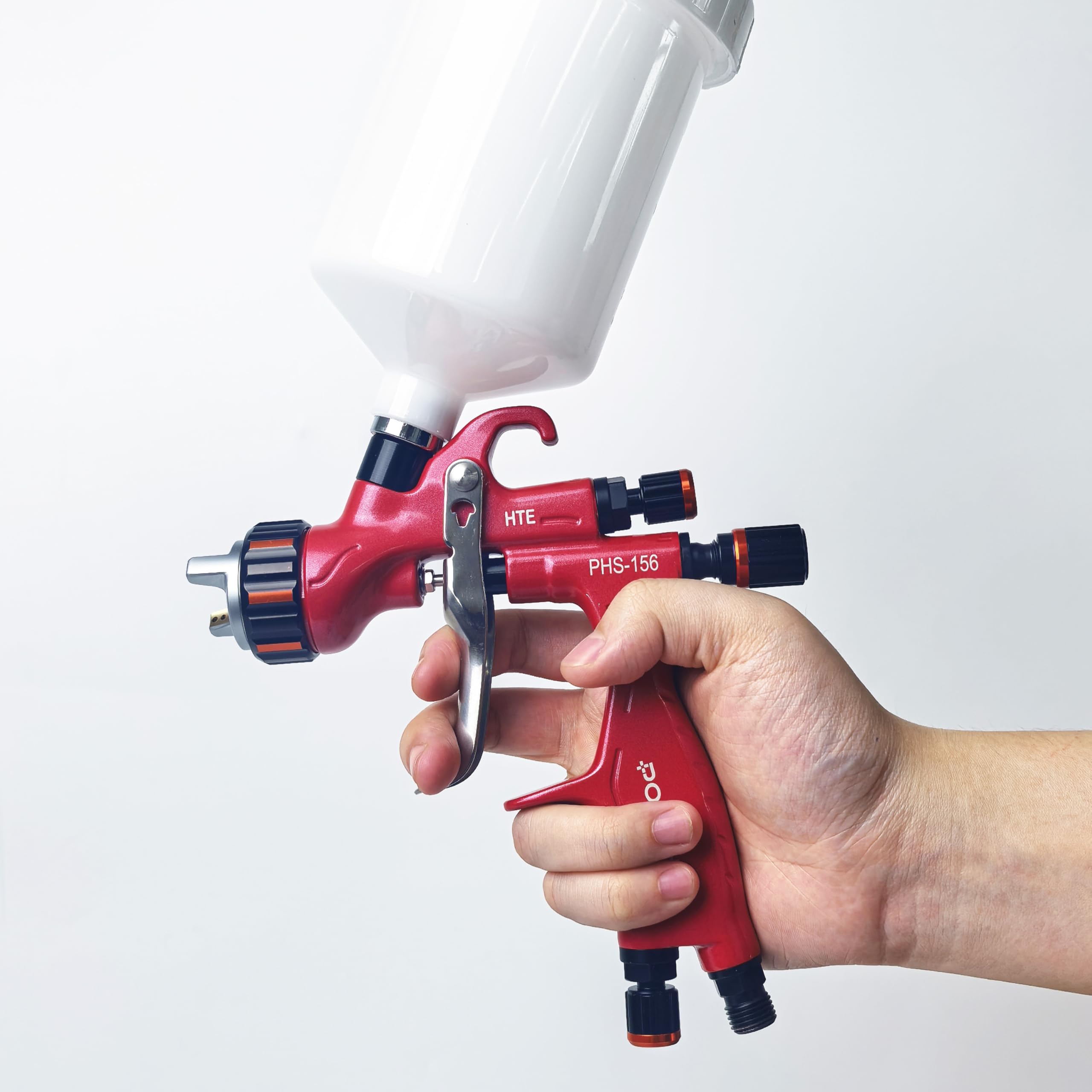 Pistola de pulverización HVLP PHS-156 de presión media de 1,3 mm, color rojo