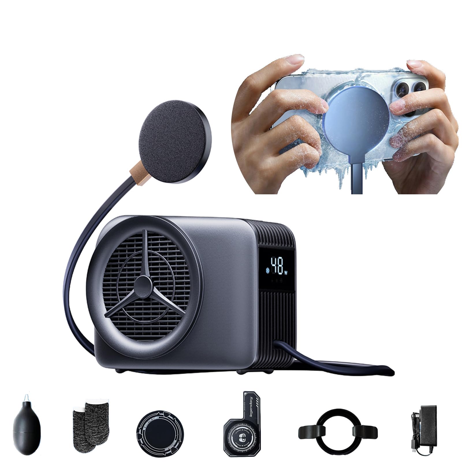 スマホクーラー✨冷却ファン ペルチェ素子 磁気式&クリップ式 USB給電 A4 スマホ冷却ファン ペルチェ素子 スマホクーラー 熱対策 USB