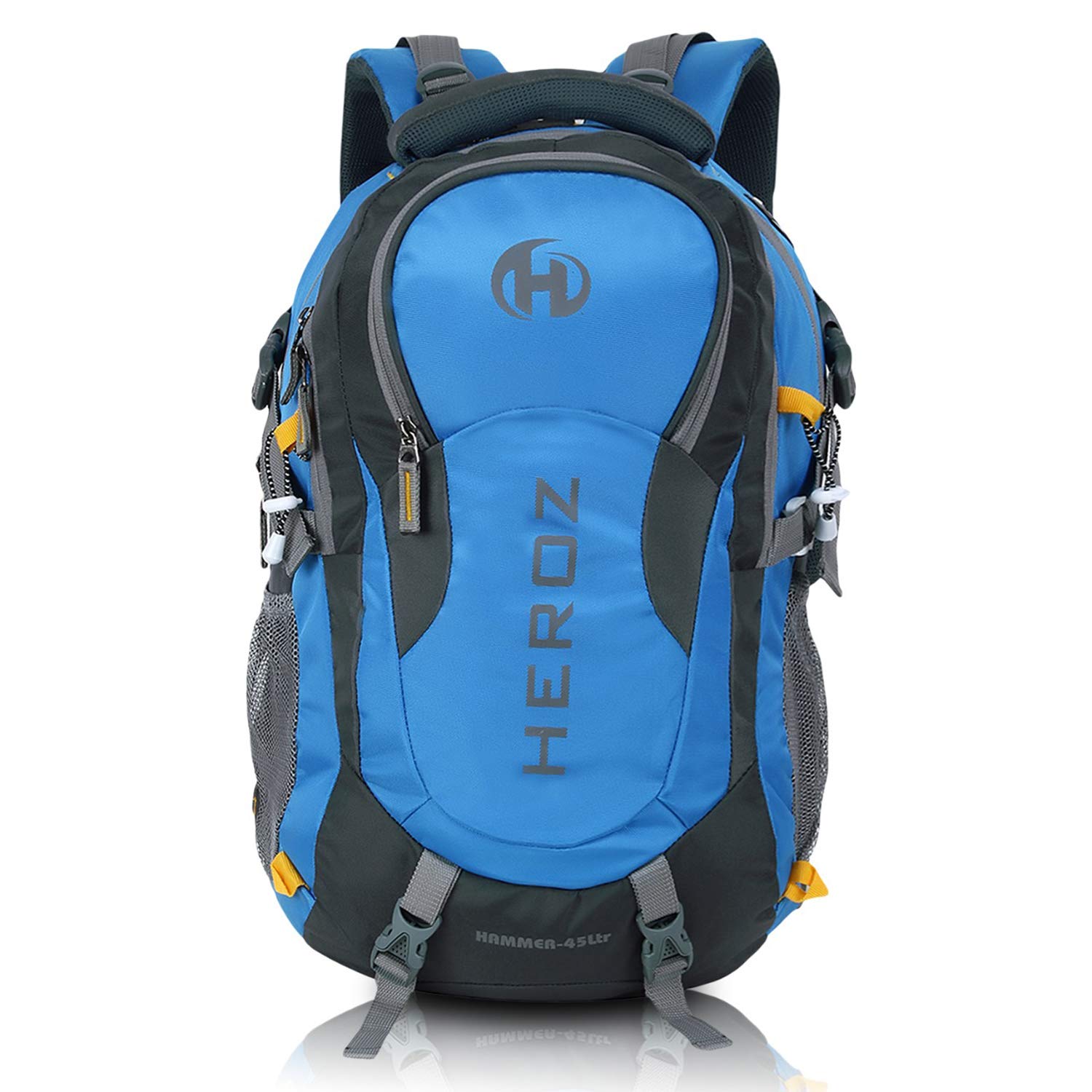 HEROZ Hammer Unisex Nylon 45 L Travel Laptop Backpack bags for mens Water Resistant Slim Durable Fits Up to 17.3 Inch (Grey & Sky Blue) (B07MGDH98T) Amazon Price History, Amazon Price Tracker
