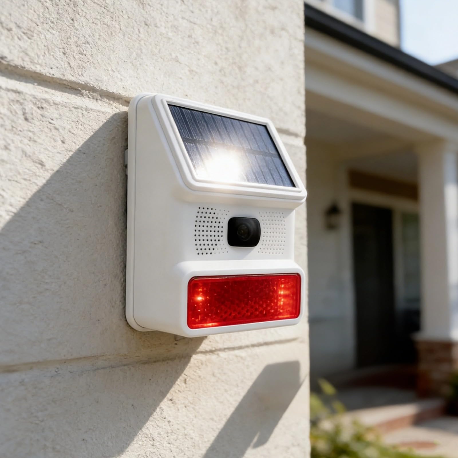 Detector de movimiento inalámbrico con alarma solar, advertencia de luz sonora, sensor de sirena de seguridad para exteriores con control remoto, una sola tecla, 433 MHz, IP65 impermeable