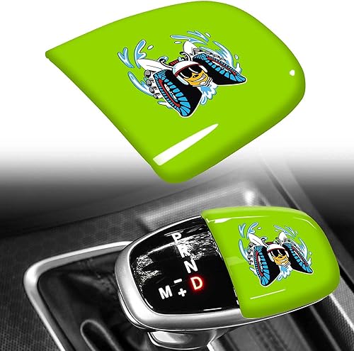 Miniatura 5 de TOOLEPIC Paquete de accesorios para Dodge Challenger Charger 2015-2024, cubierta de perilla de palanca de cambios de estilo verde sublime y adhesivo
