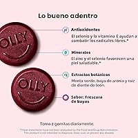 Vista 2 de OLLY Gomita de tez impecable, soporte para una piel clara y saludable, vitaminas E, A, zinc, suplemento masticable, sabor bayas, 50 piezas