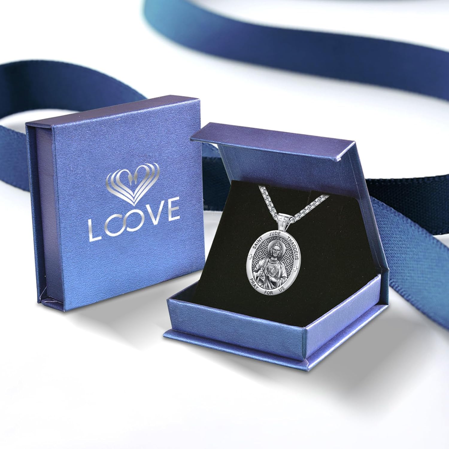 Patron Saint Medals Amulet Necklace 925 Sterling Silver Protection Jewelry for Men Women with 20"/22"+2" Rolo Chain - Image 9