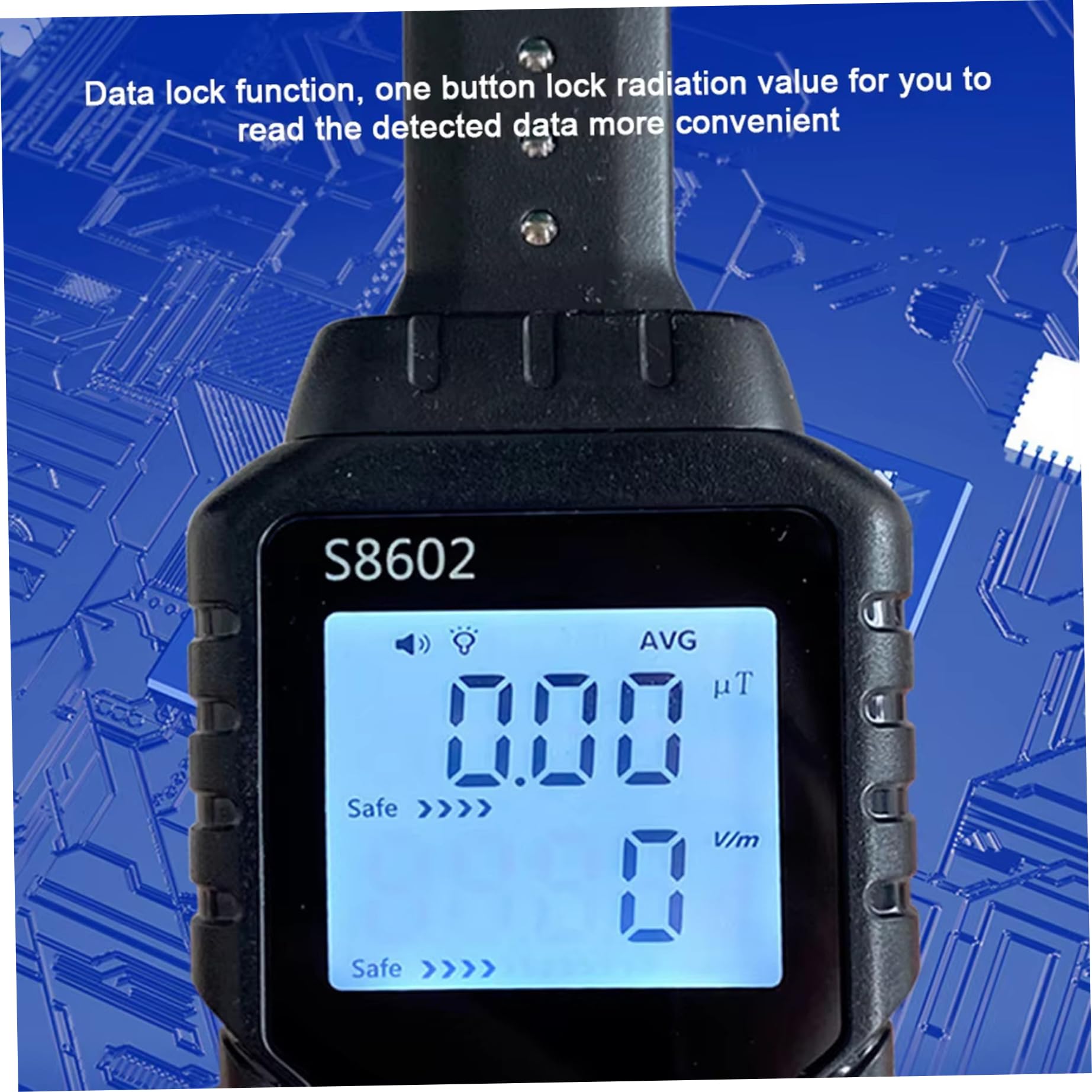 Geigerzähler-Strahlungsdetektor, 3-in-1-LCD-Display, nuklearer Strahlungsdetektor mit Ton- und Lichtalarm, tragbares Überwachungsmessgerät für Zuhause, Büro, draußen, drinnen
