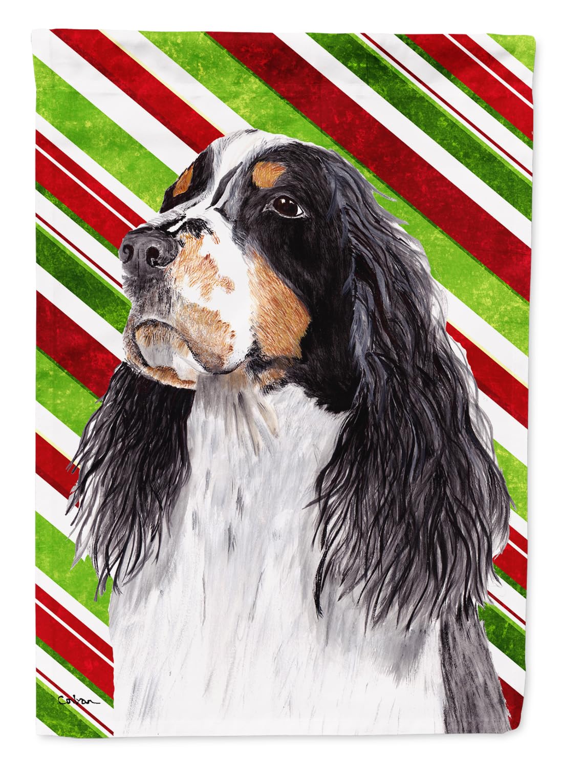 Drapeau Noël Springer Spaniel pour Allée et Décoration de Jardin