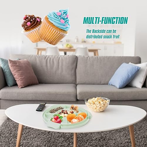 Miniatura 6 de Zoofen Porta pasteles con asa Soporte de pastel de 10 pulgadas, cubierta de soporte para pasteles azul, recipiente redondo para tamaño de 10