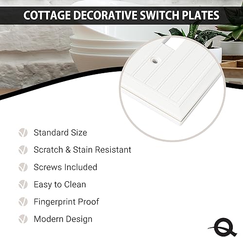 Miniatura 3 de Questech Decor - Cubierta para interruptor de luz triple basculante, placa de pared eléctrica de 3 segmentos, decoración de triple interruptor,