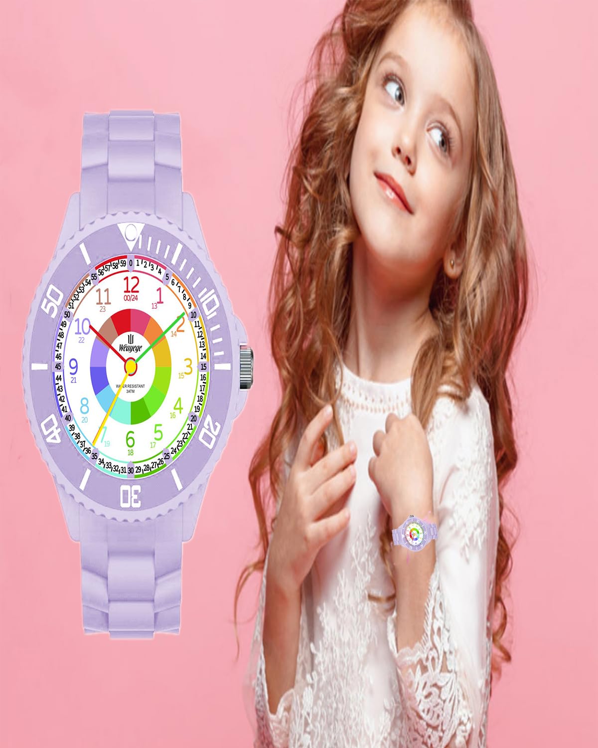 Weayege Orologio per Bambino Bambini,Orologio per bambini,Orologio da polso per bambinia,Educativo Orologio Bambina,Orologio Didattico Regalo Bambino,Orologio per bambini da 5 a 18 anni