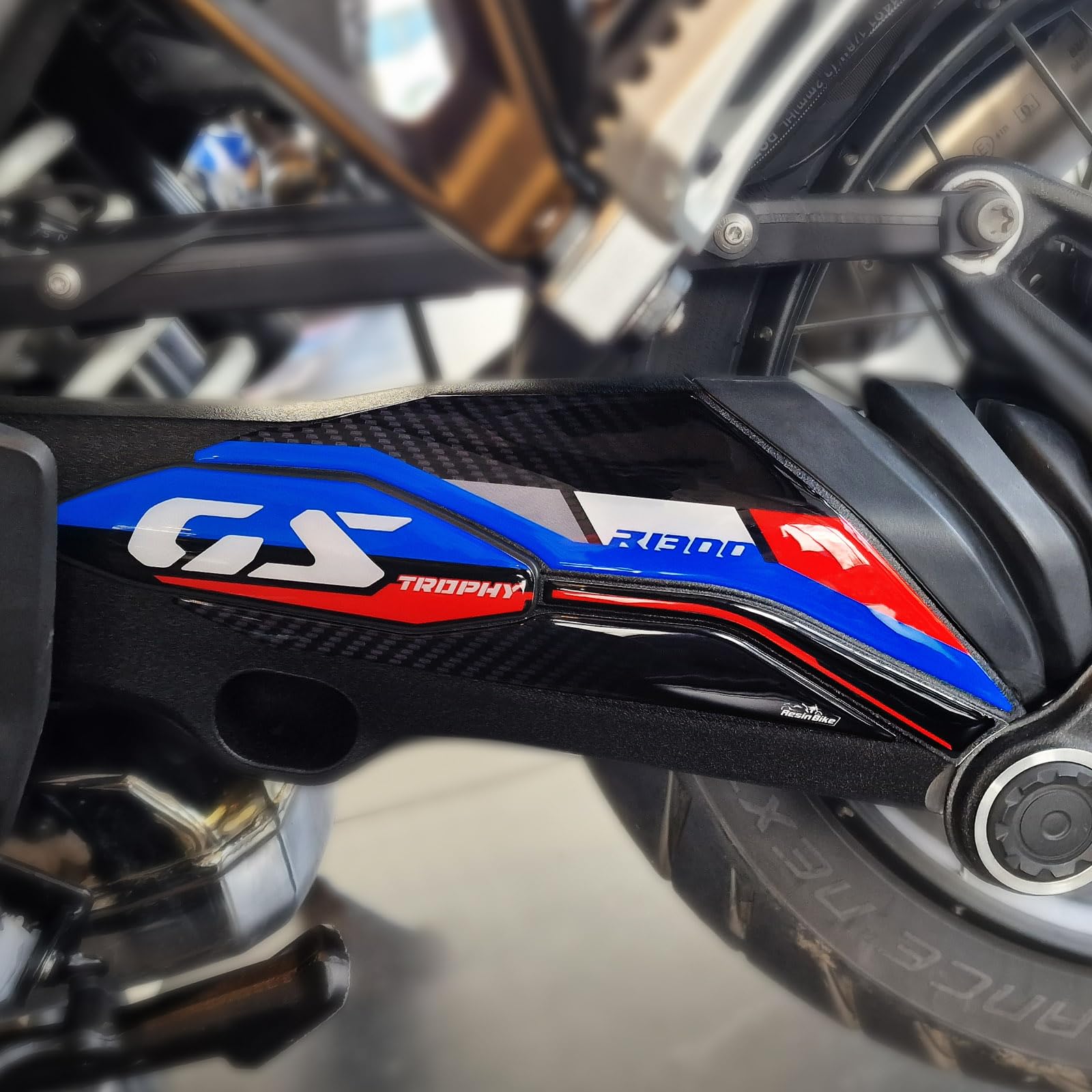 Resin Bike Adesivi Moto Compatibile con Bmw GS 2015 2020. Protezione Tappo Serbatoio Keyless da Urti e Graffi. Adesivo 3D Resinato - Effetto Carbonio e Grigio