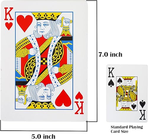 Miniatura 2 de Yuanhe Cartas de juego gigantes grandes y grandes baraja de cartas de gran tamaño póquer enorme para decoraciones de fiesta de casino 5 x 7 pulgadas