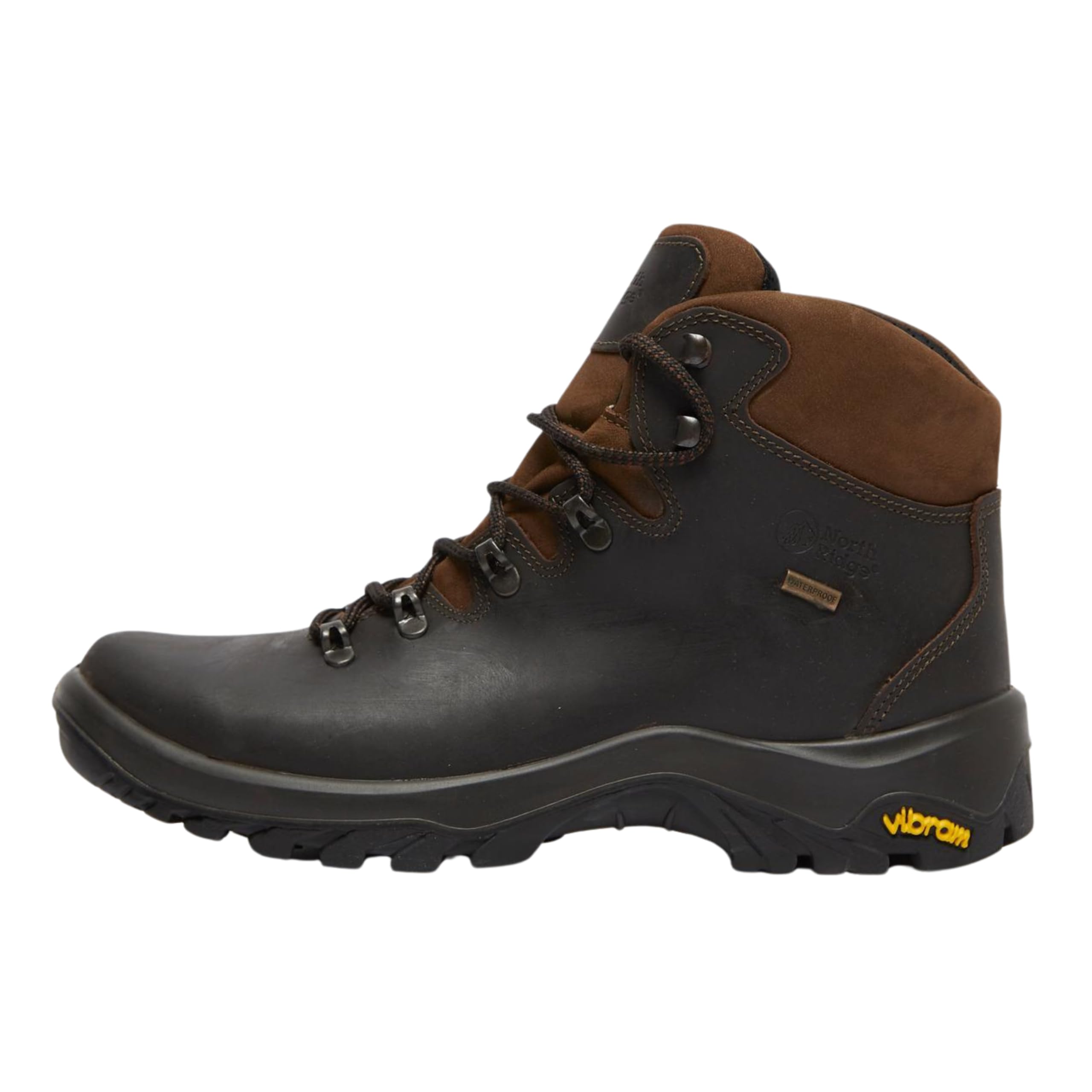 Men's Traverse Mid Walking Boots with High Traction Vibram Sole & Cushioned Footbed, Durable Leather Upper, Waterproof, Breathable, Outdoors, Hiking & Trekking Footwear