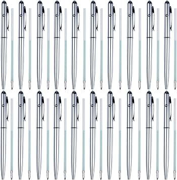 20 Pcs Invisible Disappearing Ink Pen with 20 Refills, UV Light, Magic Invisible Ink Ballpoint Pen