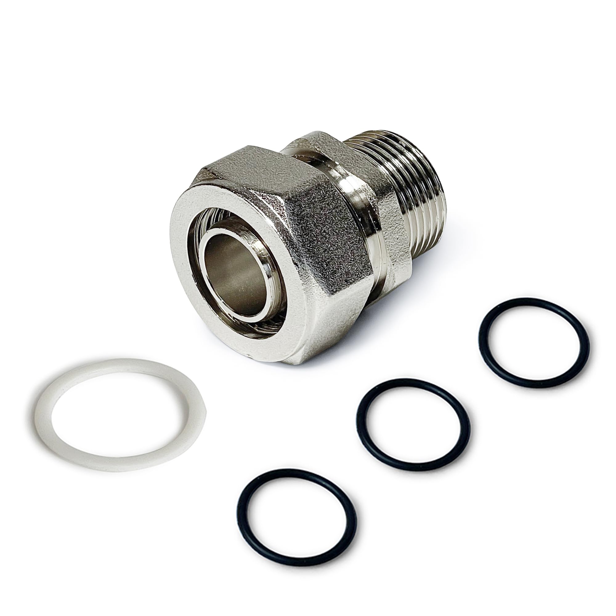 FIDEURSUS 3/4 Tubing × 3/4 NPT Straight Fitting for 3/4"(25mm OD) Tubing with 3/4" Male NPT Thread,Brass-Nickel Plated for Shop Compressed Air Line