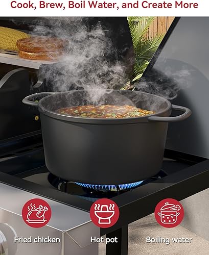 Miniatura 3 de Aoxun Parrilla de propano de 4 quemadores con quemador lateral, parrilla de gas de 49000 BTU, parrilla de acero inoxidable para exteriores con