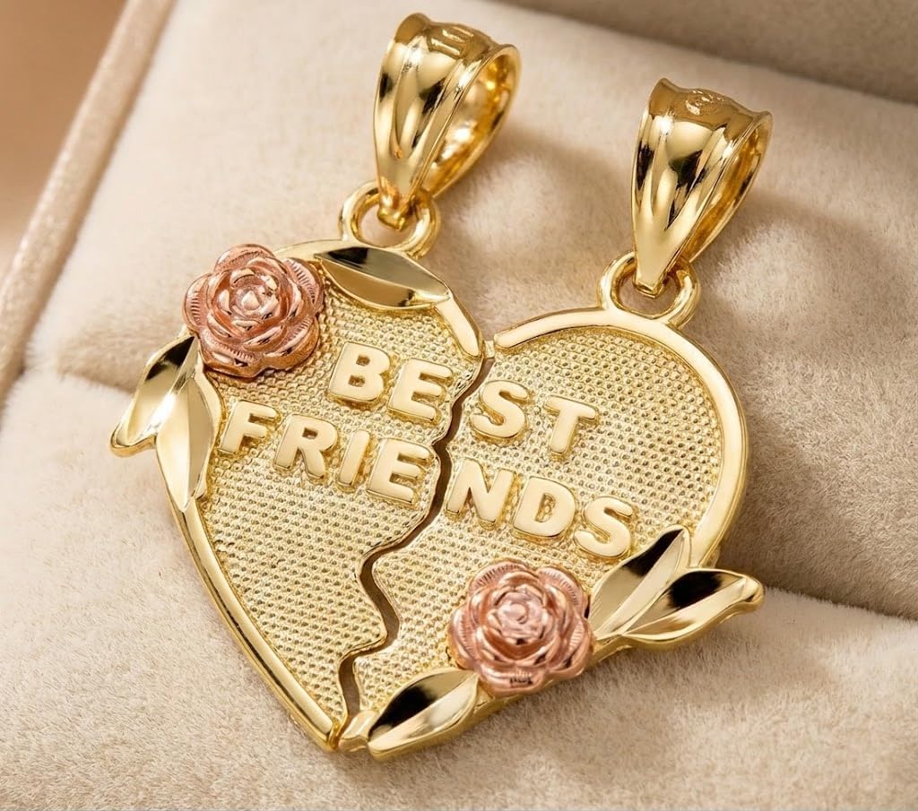 Gold Best Friend Break-Apart Charm - 10 Karat Solid Gold - Best Friend Pendant