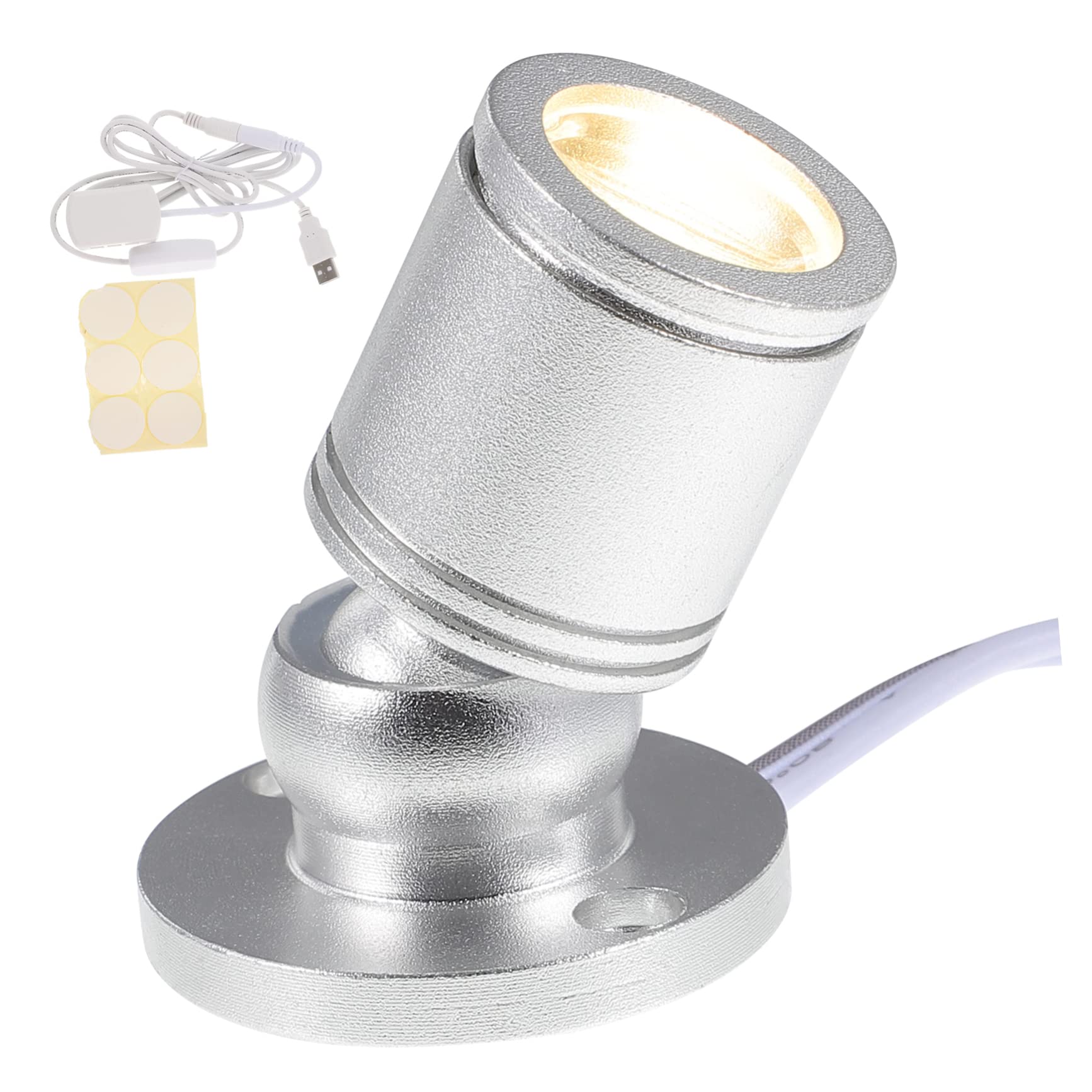 Gadpiparty 1Set USB Spotlight Display Light Warm Indoor Picture Lamp for Jewelry Showcase Fashionable USB Powered Hanging Lamp with Rotation