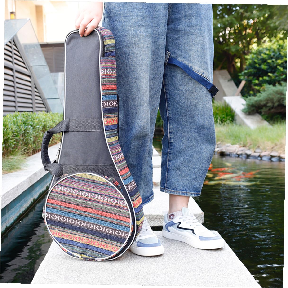 Mipcase Zaino Musicale Stile Nazionale Per Mandolino, Custodia Imbottita Manico Comodo e Spallacci, Borsa Portaoggetti Resistente Per Trasporto e Protezione Strumenti