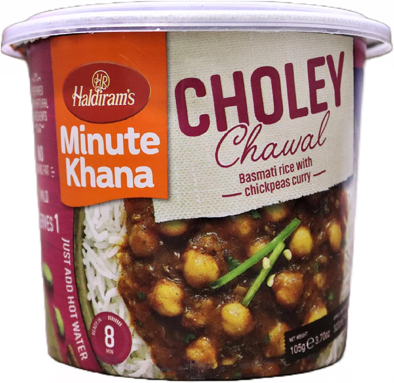 Haldiram's Indian Savory Spiced Crispy Snack Mix Minute Khana Choley Chawal 105g