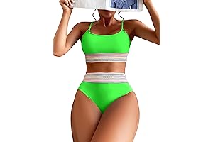 Women's Colorful High-Waisted Bikini: Swim in Style and Comfort