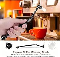 Vista 5 de Limpiador de cepillos para máquina de café, cepillo de nailon para máquina de café expreso, herramienta de limpieza de café con cuchara