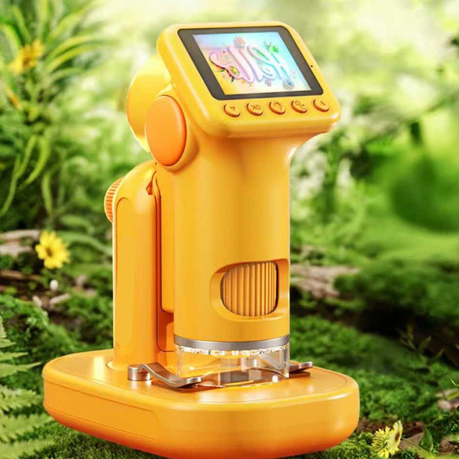 Cosiki Microscopio Digitale Portatile, Schermo da 2 Pollici, Display 1600x