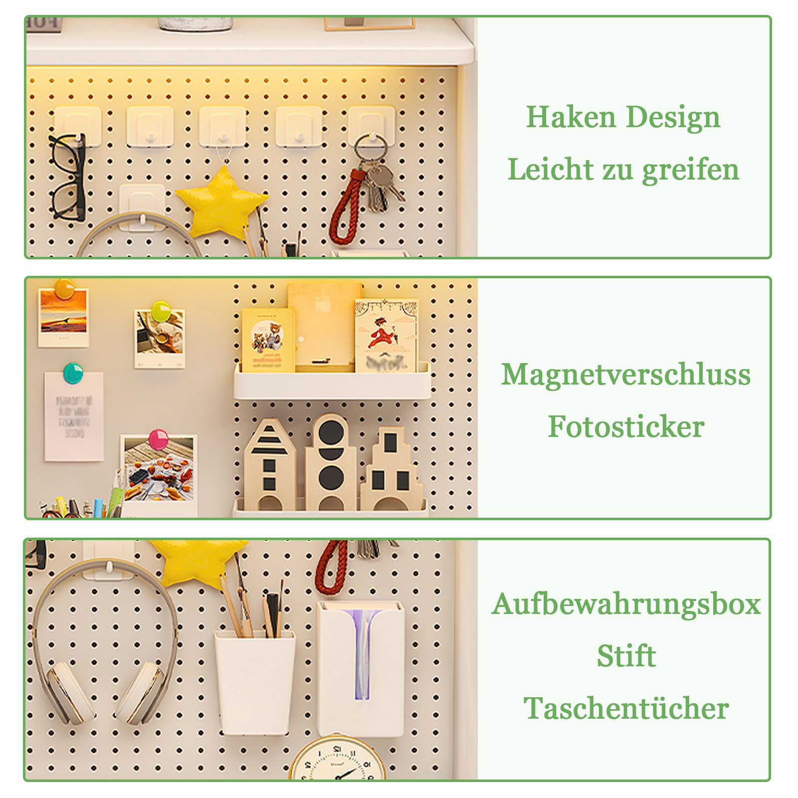 Klemmbare Schreibtisch Regal, 3 Ebenen Büro Computertisch Zubehör Organizer für Büro, Gaming, Zuhause, Aufhängbar, Klemmregal Mit 20 Zubehörteilen, (Weiß, 60x95cm)