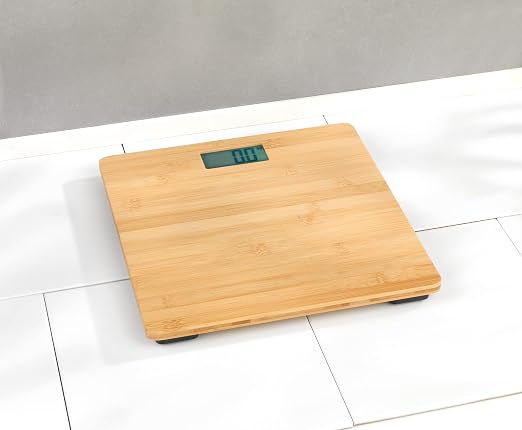 Báscula digital para baño de bambú miniatura 9
