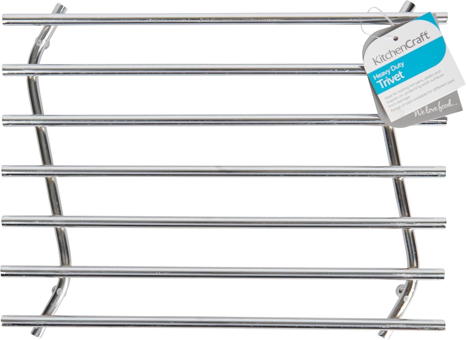 KitchenCraft Heavy Duty Trivet with Chrome Plated Finish, Medium (27 x 20 cm)