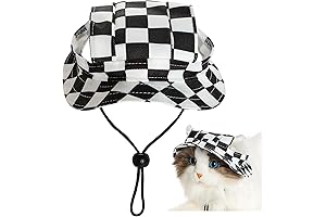 Trendy Checkerboard Pattern Dog Hat: Keep Your Furry Friend Cool and Stylish