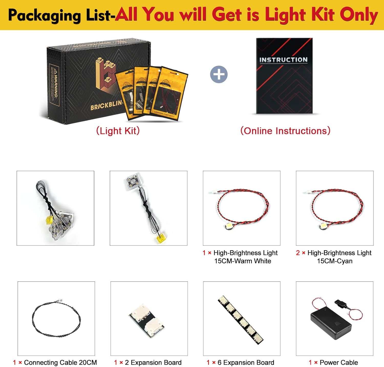 BrickBling LED Lighting Only, Compatible with Lego Trial Chamber, Creative Light kit Compatible with Lego 21271-Not Come with Model
